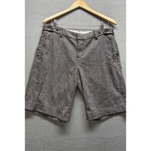 Vintage Gap Houndstooth Shorts Black White Size 12 Washable Wool Blend‎